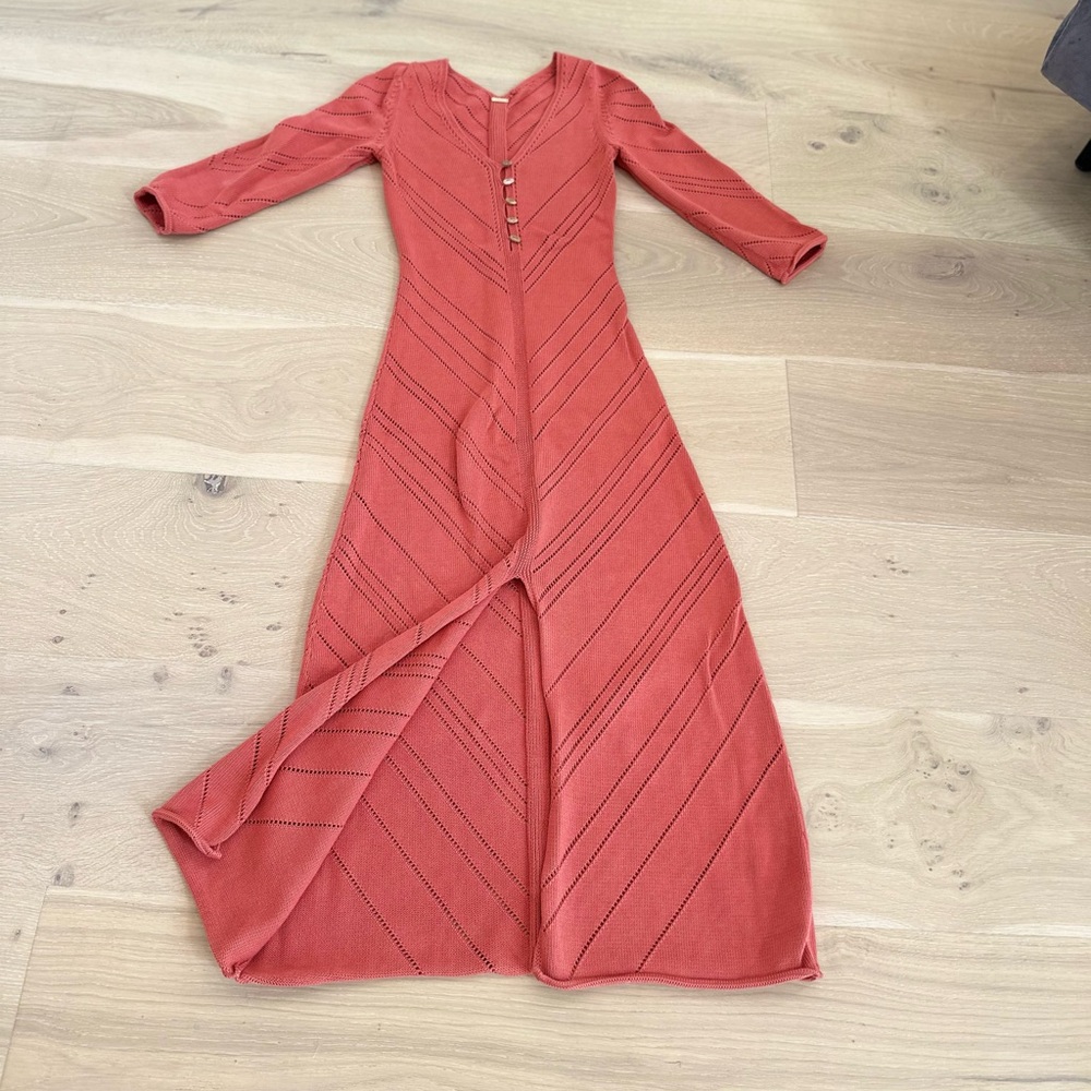 Elegant Coral Dress/ cult Gaia - Picture 2 of 3